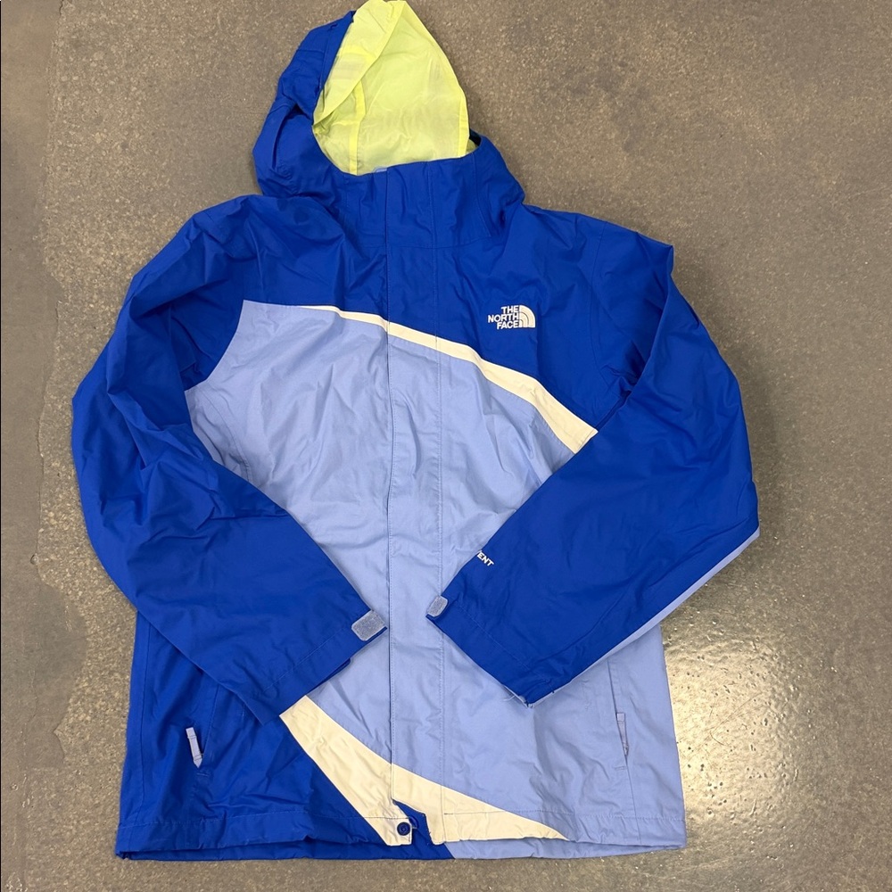 The North Face Kids Blue and Light Blue Raincoat